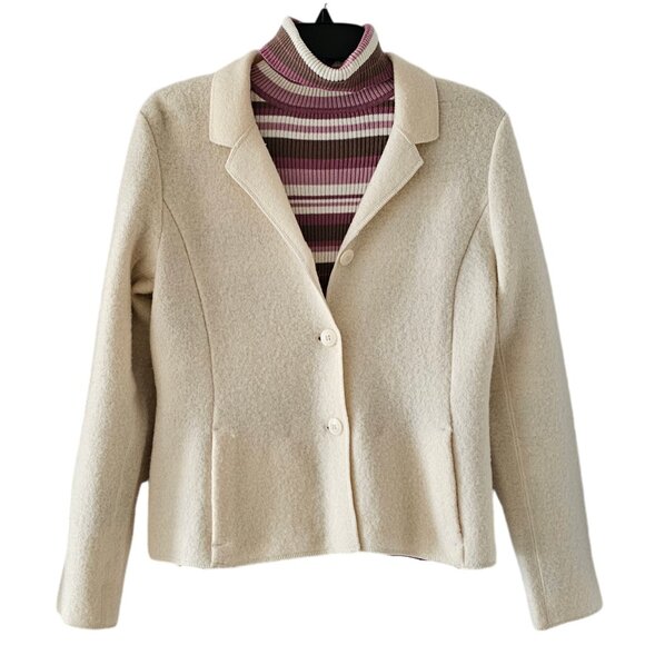 Petite Sophisticate 100% Boiled Wool Jacket | Like New | XSP | Cream - Picture 10 of 16